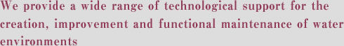 We provide a wide range of technological support for the creation, improvement and functional maintenance of water environments