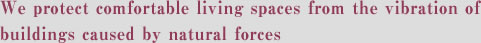We protect comfortable living spaces from the vibration of buildings caused by natural forces